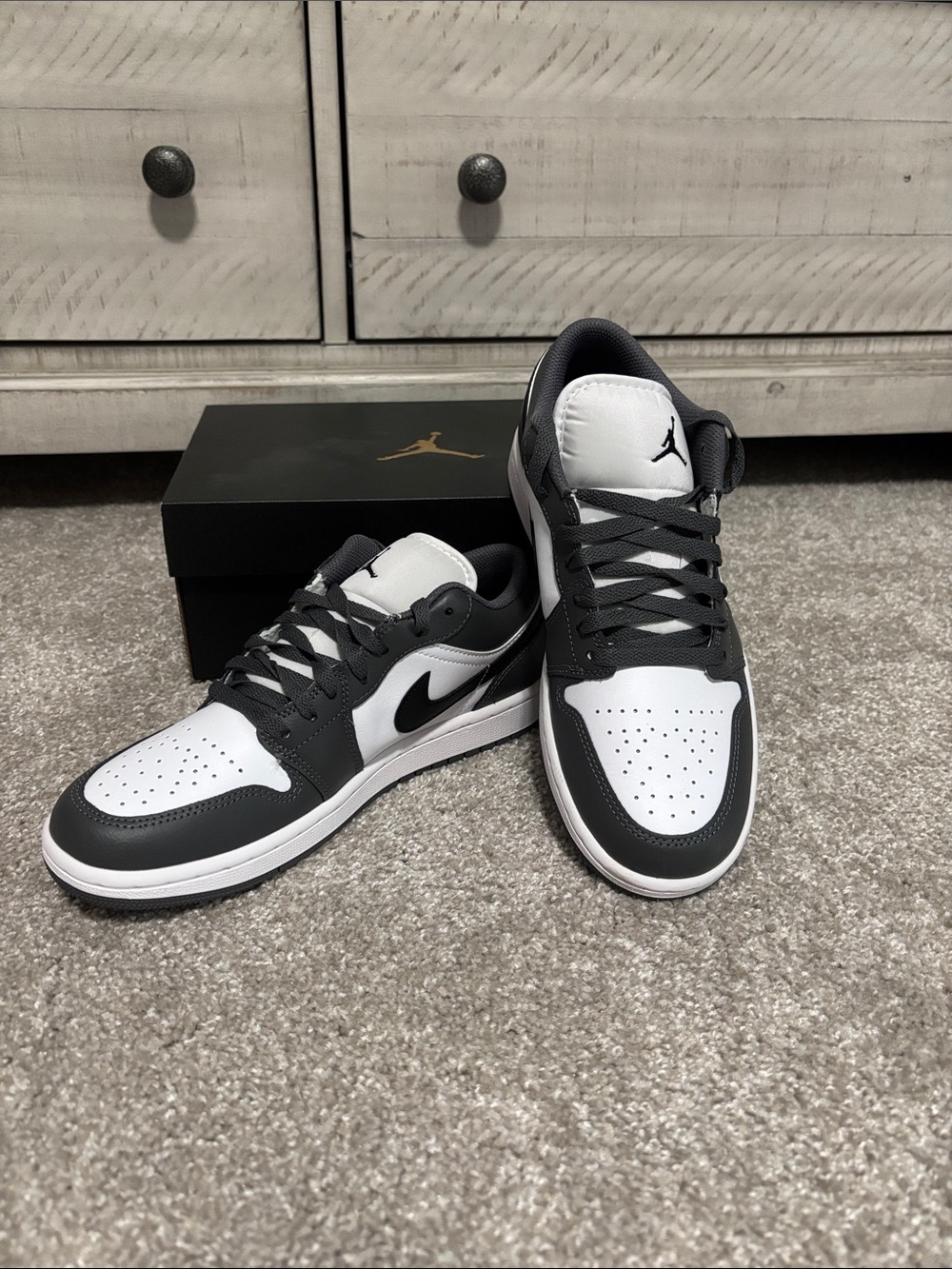 Nike Air Jordan 1 Low - White/Black-Iron Grey